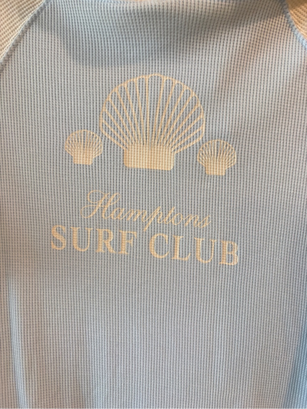 Pink Republic Hamptons Surf Club Waffle Knit Hoodie Prep Coastal Top Size L - Picture 5 of 10